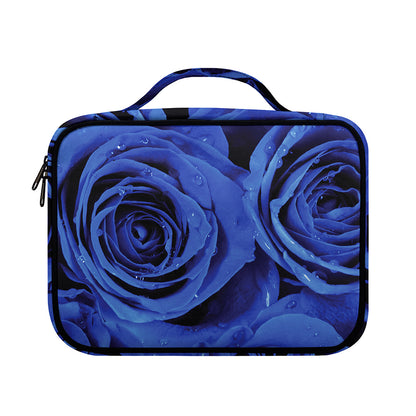 Royal Blue Rose Print Briefcase Bible Bag