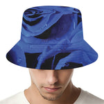 Royal Blue Rose Print Bucket Hat