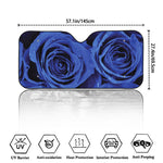 Royal Blue Rose Print Car Windshield Sun Shade