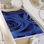 Royal Blue Rose Print Changing Pad Cover