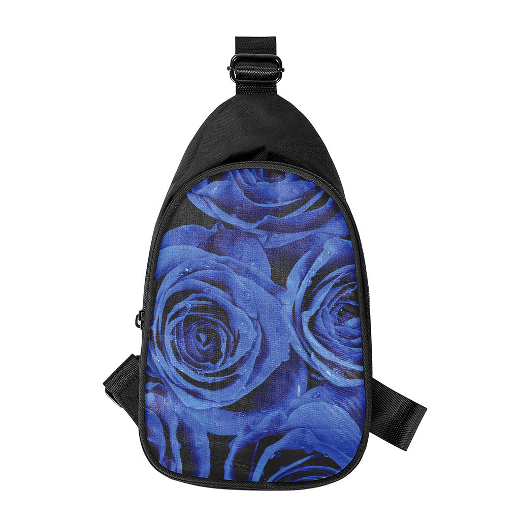 Royal Blue Rose Print Chest Bag