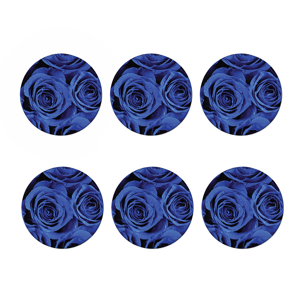 Royal Blue Rose Print Coaster Set