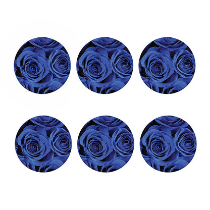 Royal Blue Rose Print Coaster Set