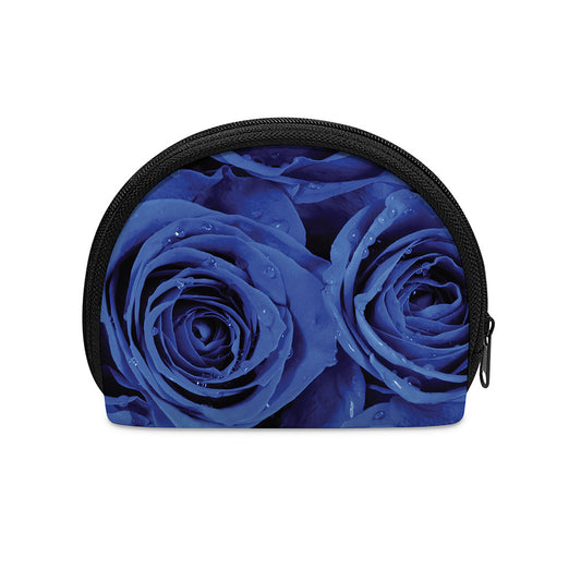 Royal Blue Rose Print Coin Purse