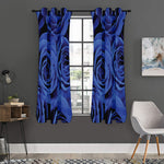 Royal Blue Rose Print Curtain