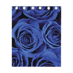 Royal Blue Rose Print Curtain