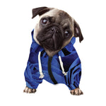 Royal Blue Rose Print Dog Zip Up Hoodie