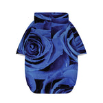 Royal Blue Rose Print Dog Zip Up Hoodie