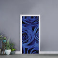 Royal Blue Rose Print Door Sticker
