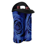 Royal Blue Rose Print Double Neoprene Wine Tote