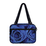 Royal Blue Rose Print Double Strap Bible Bag