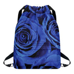 Royal Blue Rose Print Drawstring Backpack