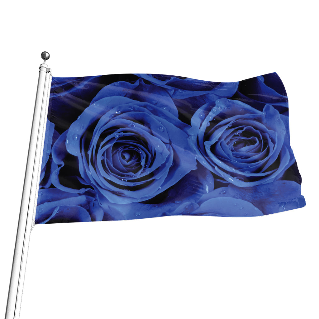 Royal Blue Rose Print Flag