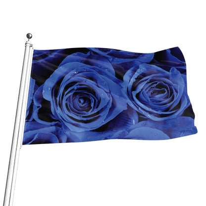Royal Blue Rose Print Flag
