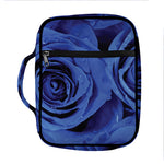 Royal Blue Rose Print Front Pocket Bible Bag
