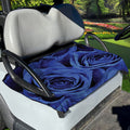 Royal Blue Rose Print Golf Cart Seat Cover