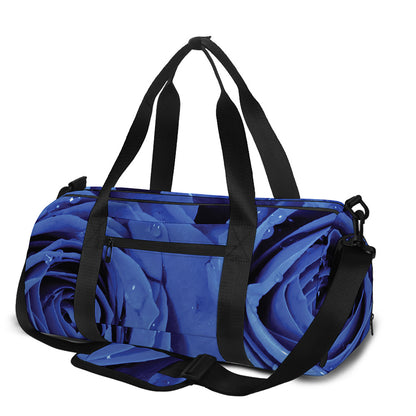 Royal Blue Rose Print Gym Bag