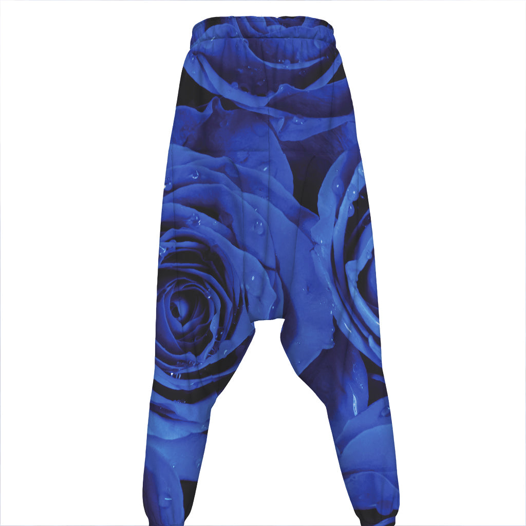Royal Blue Rose Print Hammer Pants