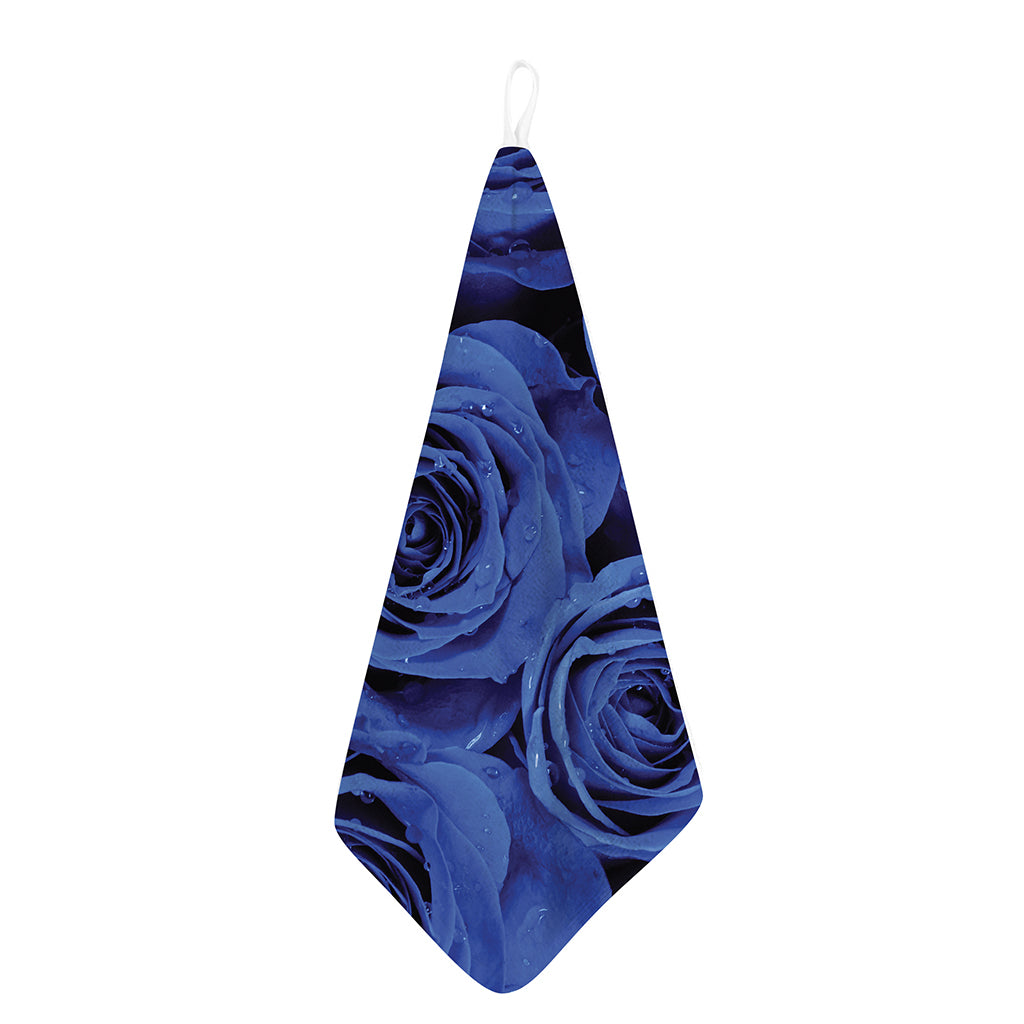 Royal Blue Rose Print Hand Towel