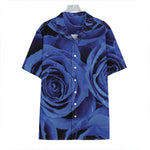 Royal Blue Rose Print Hawaiian Shirt