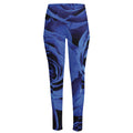 Royal Blue Rose Print High-Waisted Pocket Leggings