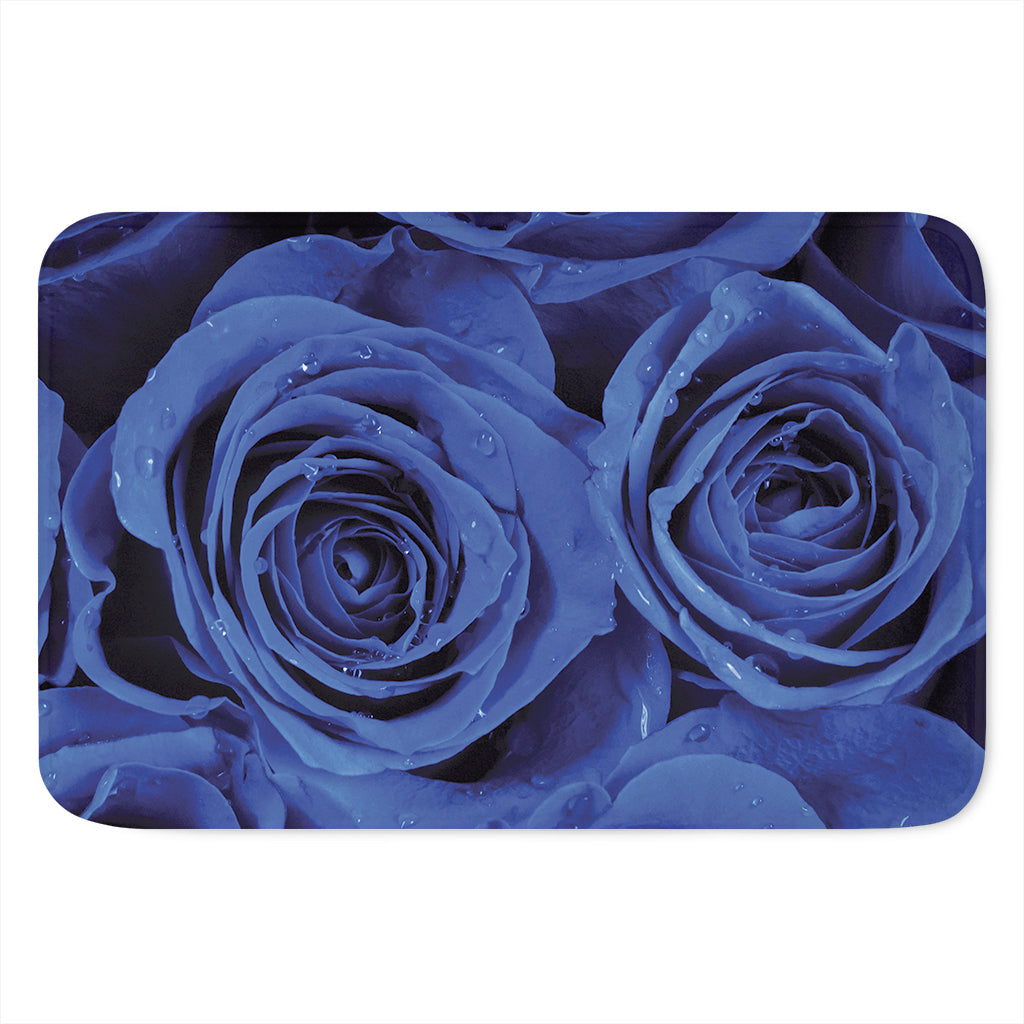 Royal Blue Rose Print Indoor Door Mat