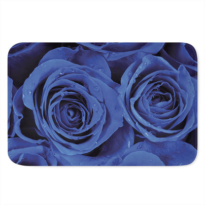 Royal Blue Rose Print Indoor Door Mat