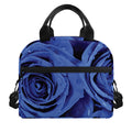 Royal Blue Rose Print Insulated Lunch Bag