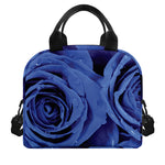 Royal Blue Rose Print Insulated Lunch Bag