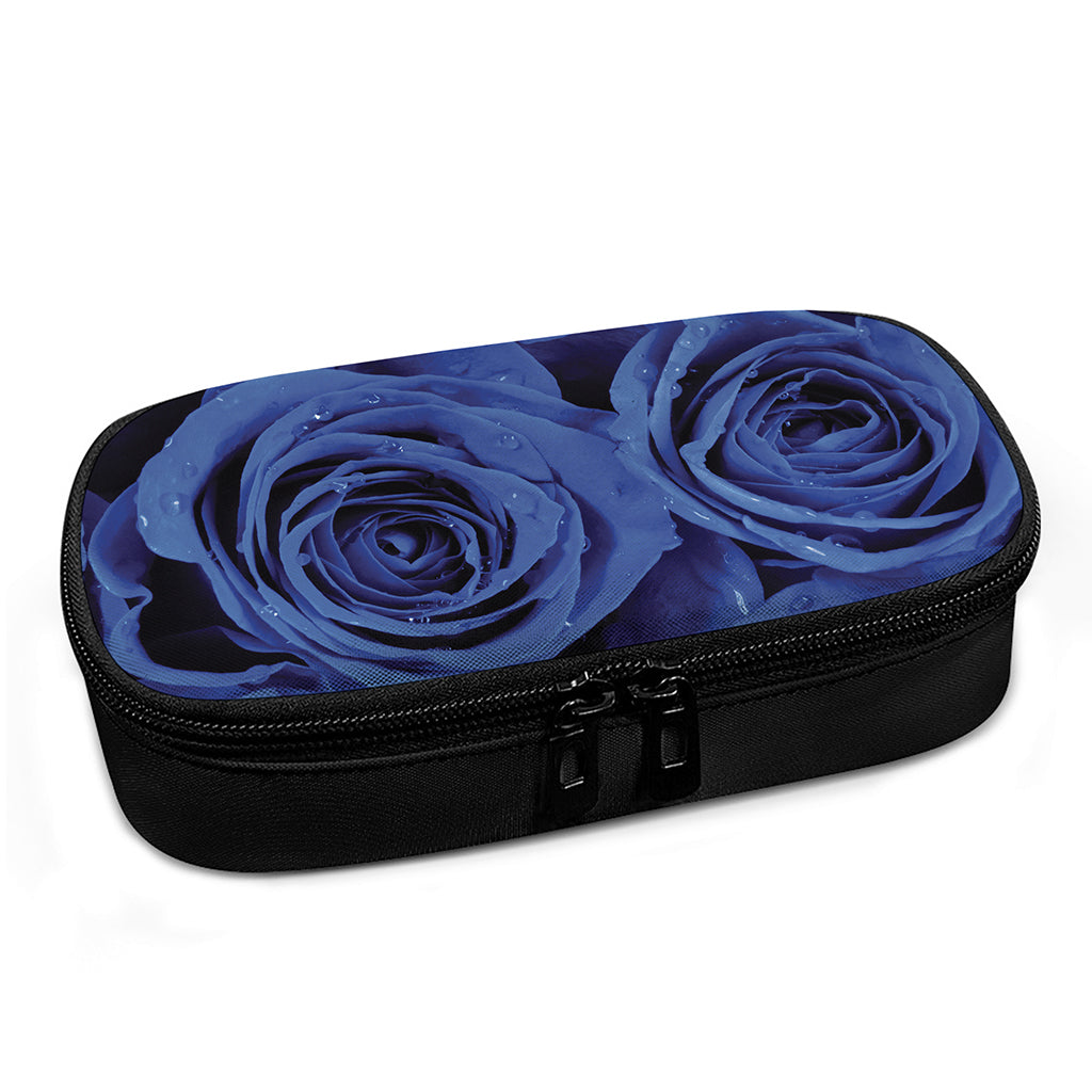 Royal Blue Rose Print Insulin Cooler Travel Case