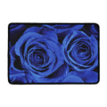Royal Blue Rose Print Kitchen Mat