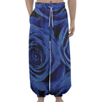 Royal Blue Rose Print Lantern Pants