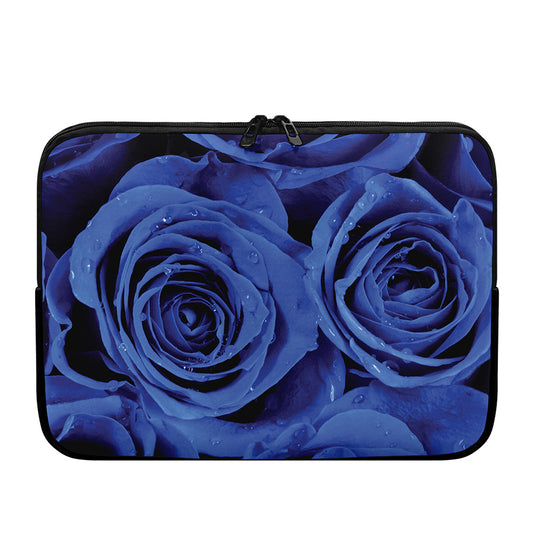 Royal Blue Rose Print Laptop Sleeve