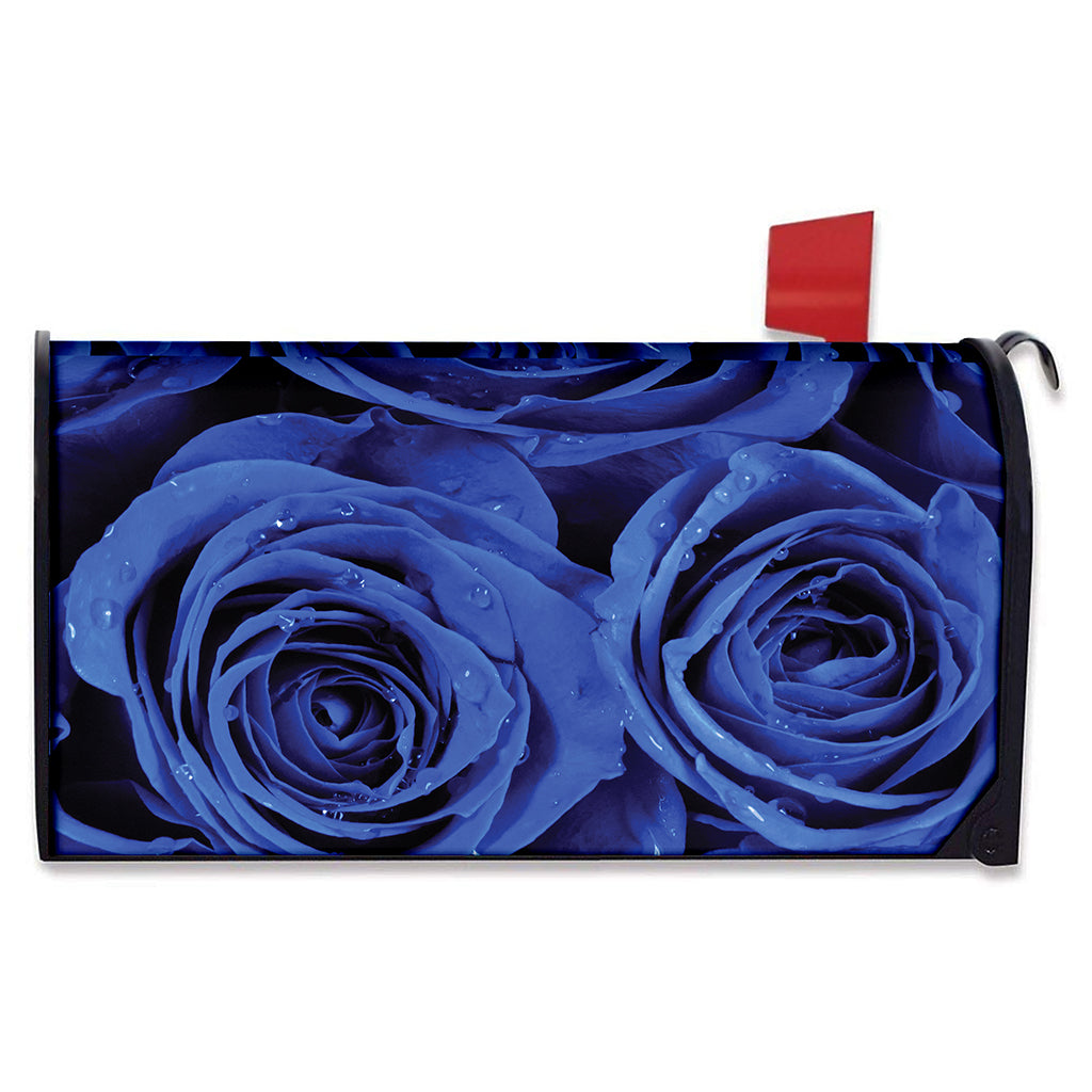 Royal Blue Rose Print Mailbox Cover