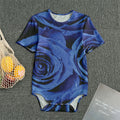 Royal Blue Rose Print Men's Bodysuit