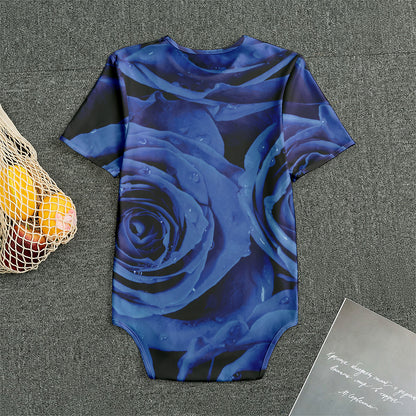 Royal Blue Rose Print Men's Bodysuit