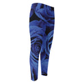 Royal Blue Rose Print Men's Compression Pants