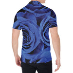 Royal Blue Rose Print Men's Shirt