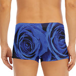 Royal Blue Rose Print Men's Short Boxer Briefs