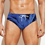 Royal Blue Rose Print Men's Swim Briefs
