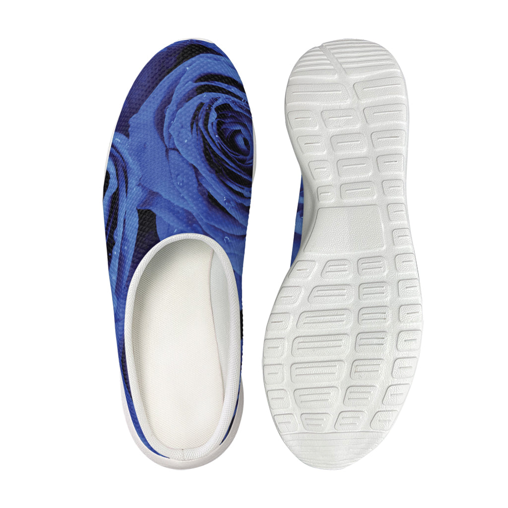 Royal Blue Rose Print Mesh Casual Shoes