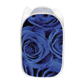 Royal Blue Rose Print Mesh Laundry Hamper