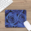 Royal Blue Rose Print Mouse Pad