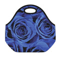 Royal Blue Rose Print Neoprene Lunch Bag