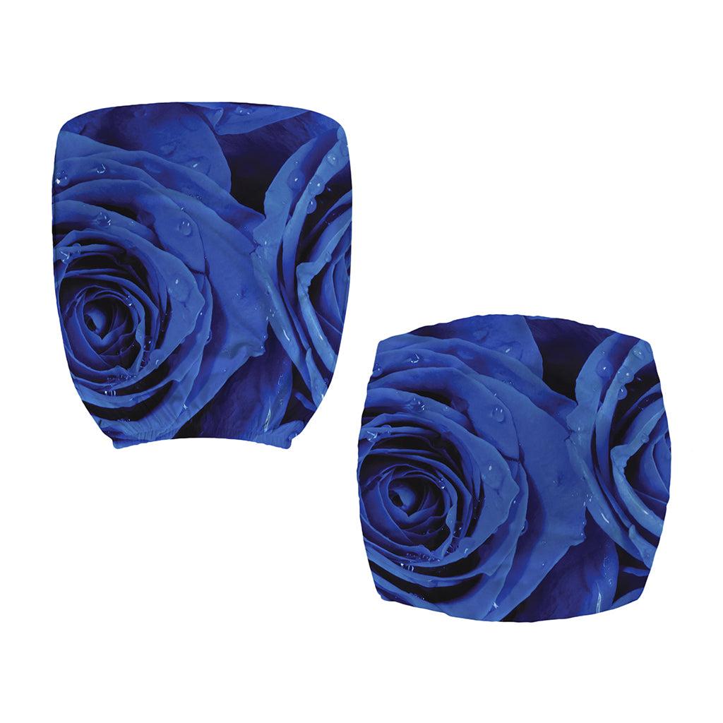 Royal Blue Rose Print Office Chair Cover