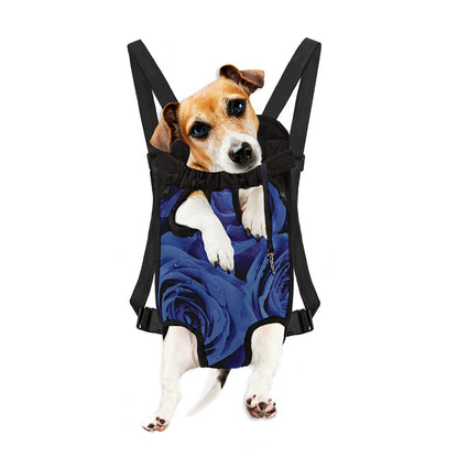 Royal Blue Rose Print Pet Carrier Backpack