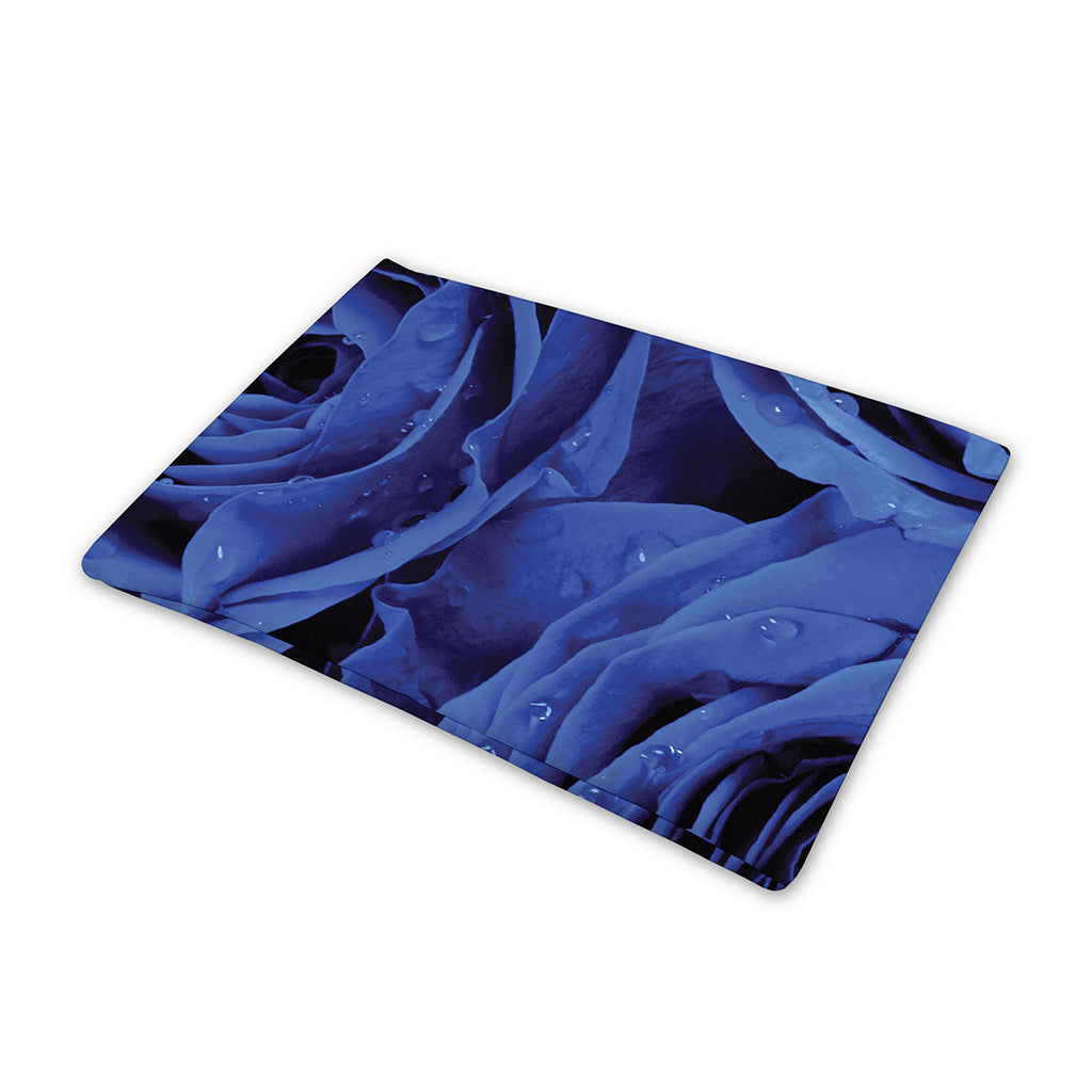 Royal Blue Rose Print Pet Cooling Mat Cover