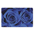 Royal Blue Rose Print Polyester Doormat