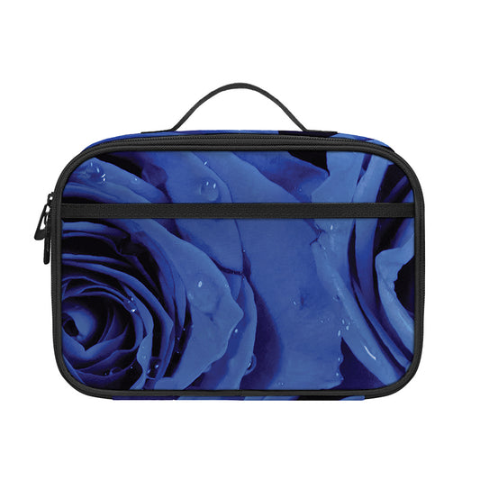 Royal Blue Rose Print Portable Lunch Bag