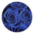 Royal Blue Rose Print Round Blanket